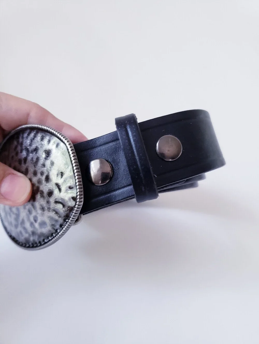 Vintage Meg and Cait Black Leather Belt